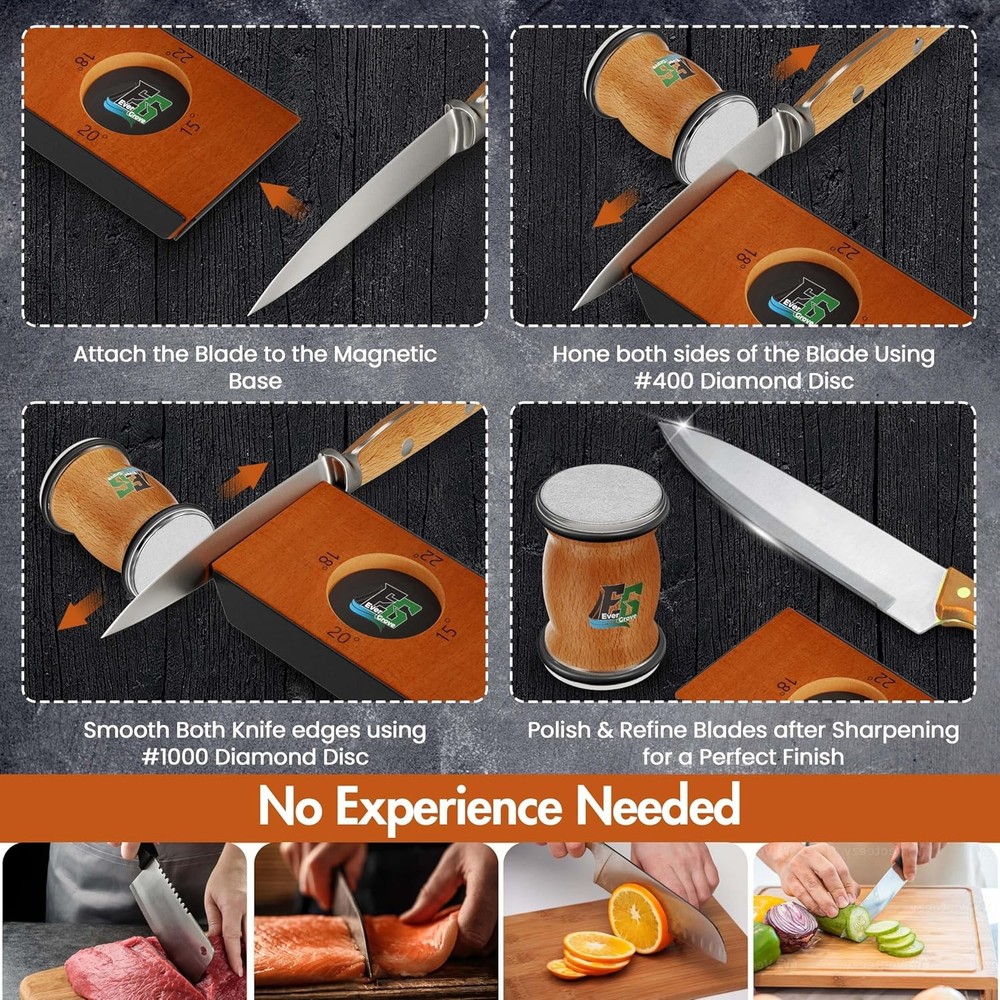 Knife Sharpener Tool Rolling Knife Sharpener Kit Knife Sharpening W/ Diamonds &