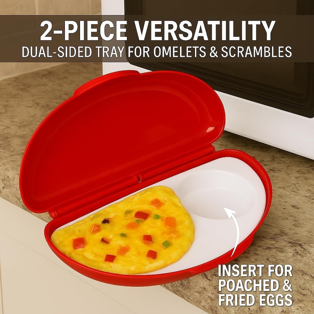 2PCS Microwave Egg Cooker Sandwich Omelet Maker