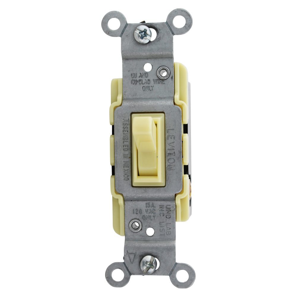 Leviton 1453-I, Toggle Switch 15A-120V, Ivory