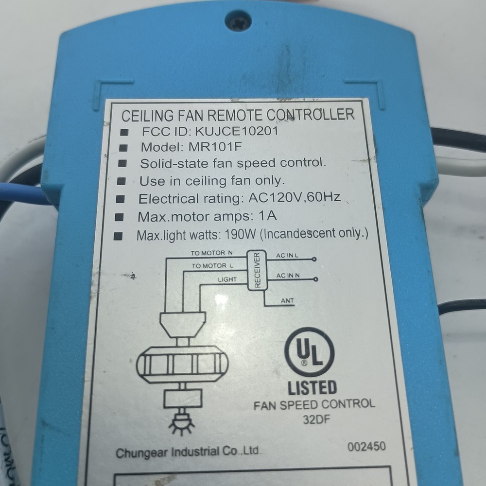 #F) Ceiling Fan Controllers Model MR101F ID:KUJCE10201