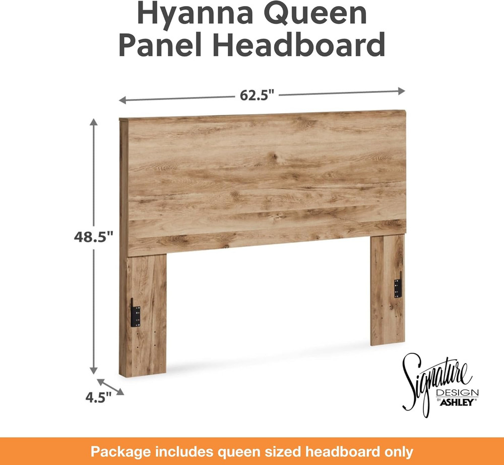 Rustic Brown Laminate Queen Headboard - Hyanna Decorative Panel Only