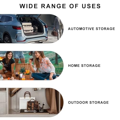 Car Trunk Backseat Organizer, Collapsible Multi Compartment Cargo Storage Box