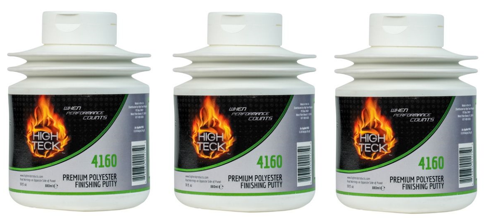 Premium Polyester Finishing Putty, 30fl-oz. HIGH TECK 4160 (3 Pack)