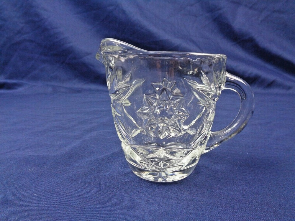 Clear Glass Sugar Bowl and Creamer Pitchter