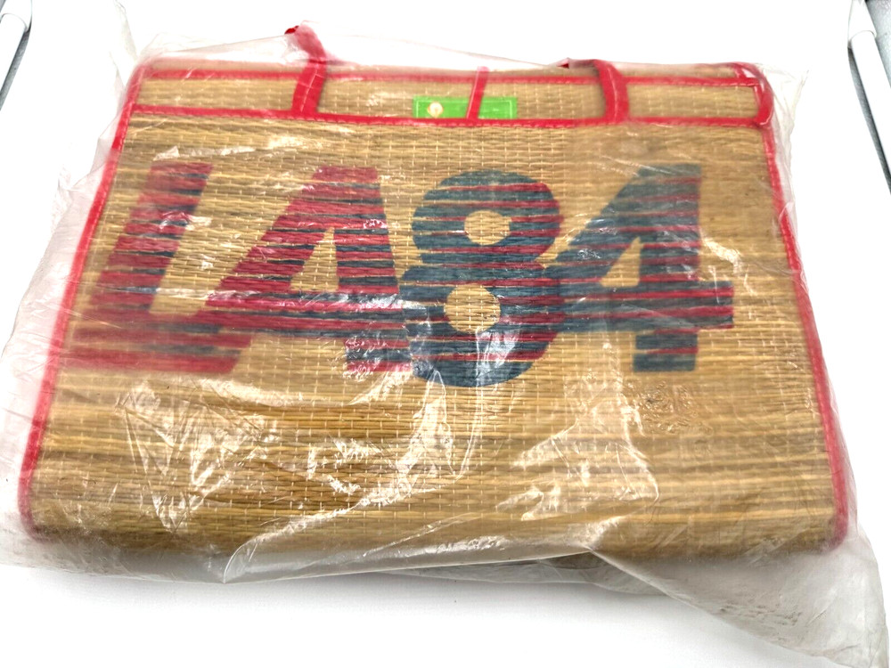 LA 84 SUMMER OLYMPICS BAMBOO STRAW BEACH MAT FOLD UP