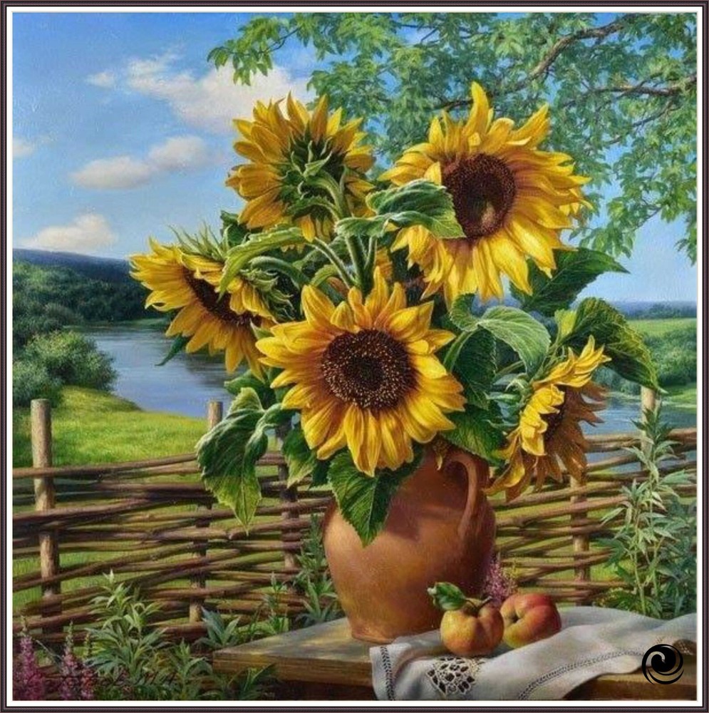 Sunflower  1238 - Chart Counted Cross Stitch Pattern Xstitch