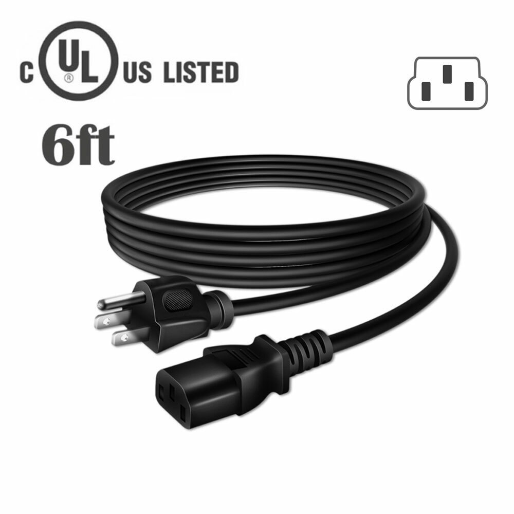 UL 6ft AC Power Cable For OVANZA RB-CFU021 Vibration Plate Exercise Machine
