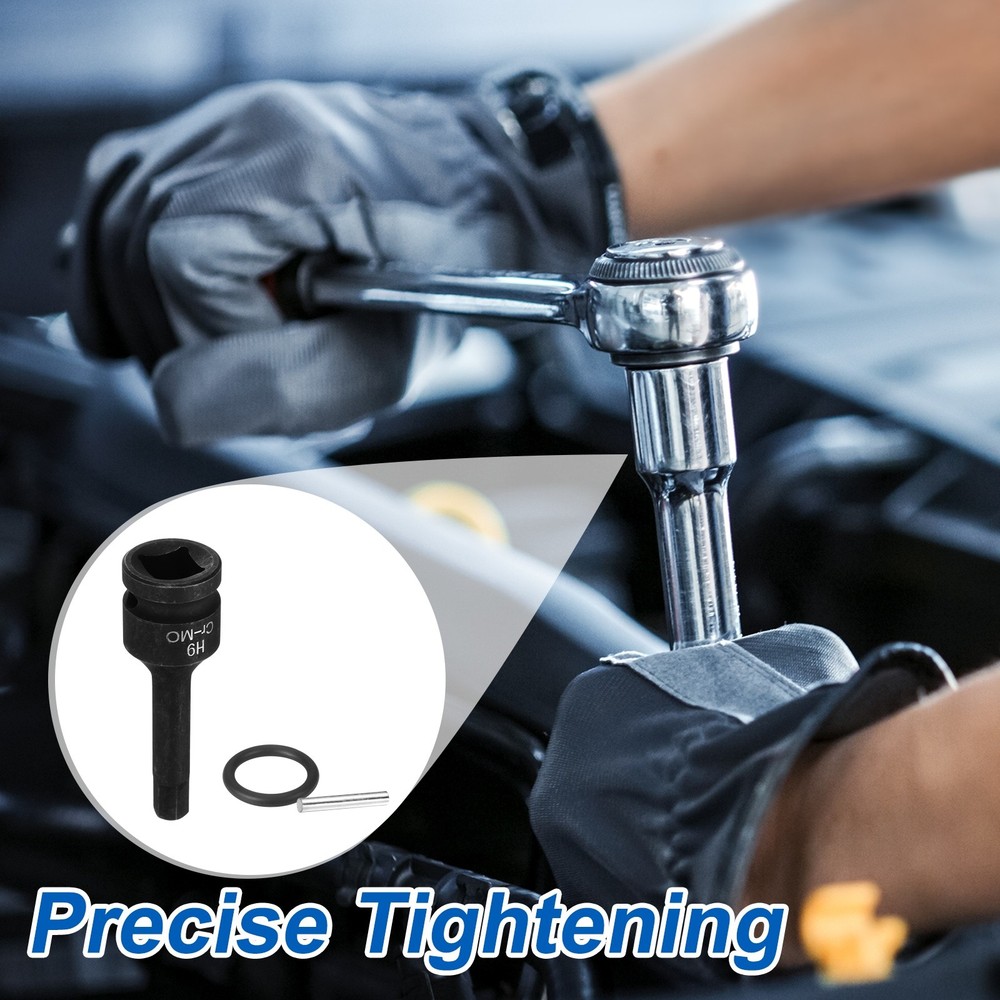 1/2" Drive Impact Hex Bit Socket 9mm Metric CR-MO Steel Hexagonal Socket