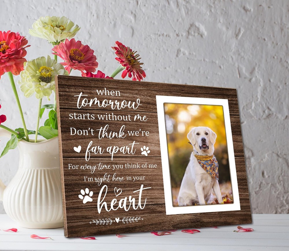 Itsoly Pet Memorial Picture Frame, Dog brown