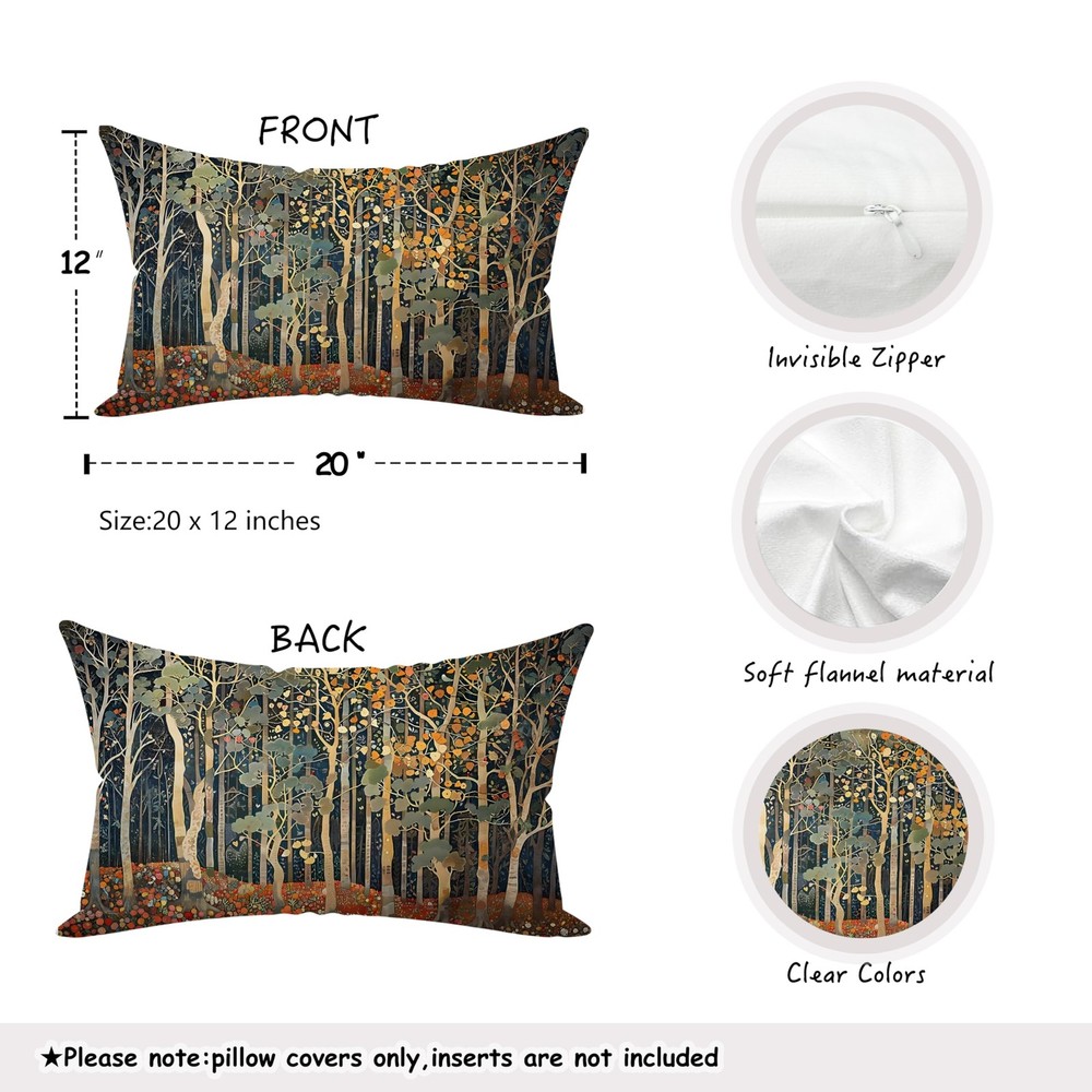 Pillow Covers 20x12 Double-Sided Rustic Autumn Forest Fall