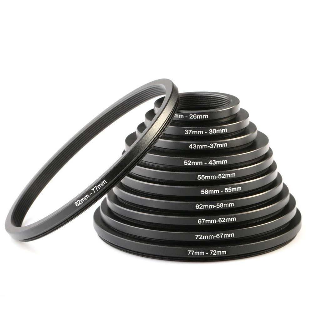 82mm-77mm 82mm to 77mm Step Down Filter Ring Adapter Black