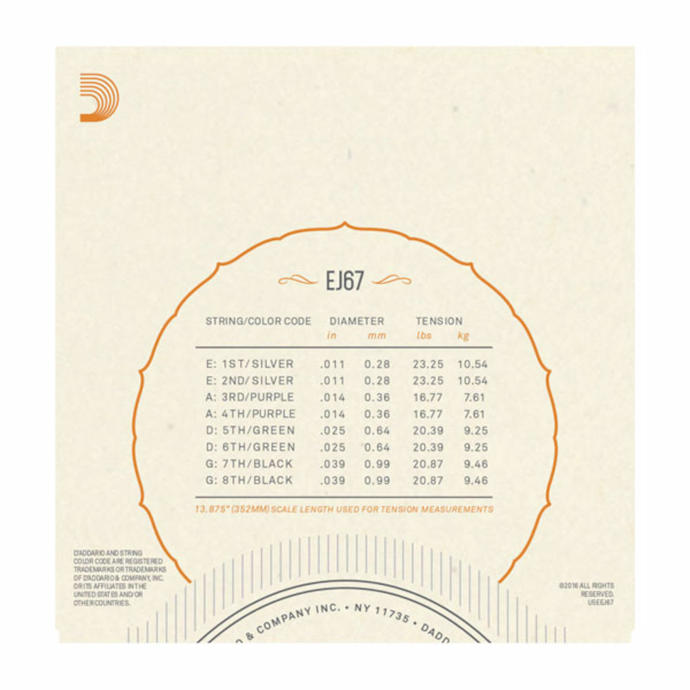 D'Addario EJ67 Nickel Mandolin, 11-39