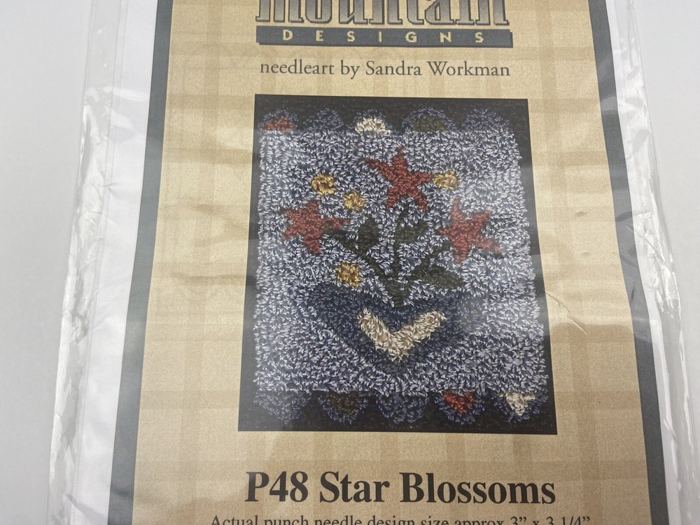 Pine Mountain Designs Star Blossoms Punch Needle Pattern With Fabric