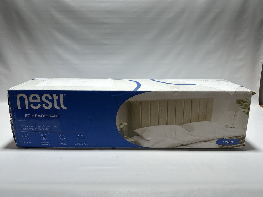 Virtu Upholstered Full Headboard Peel & Stick Beige