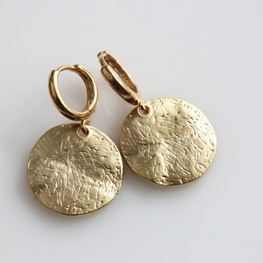Thick Textured Disc Earrings
