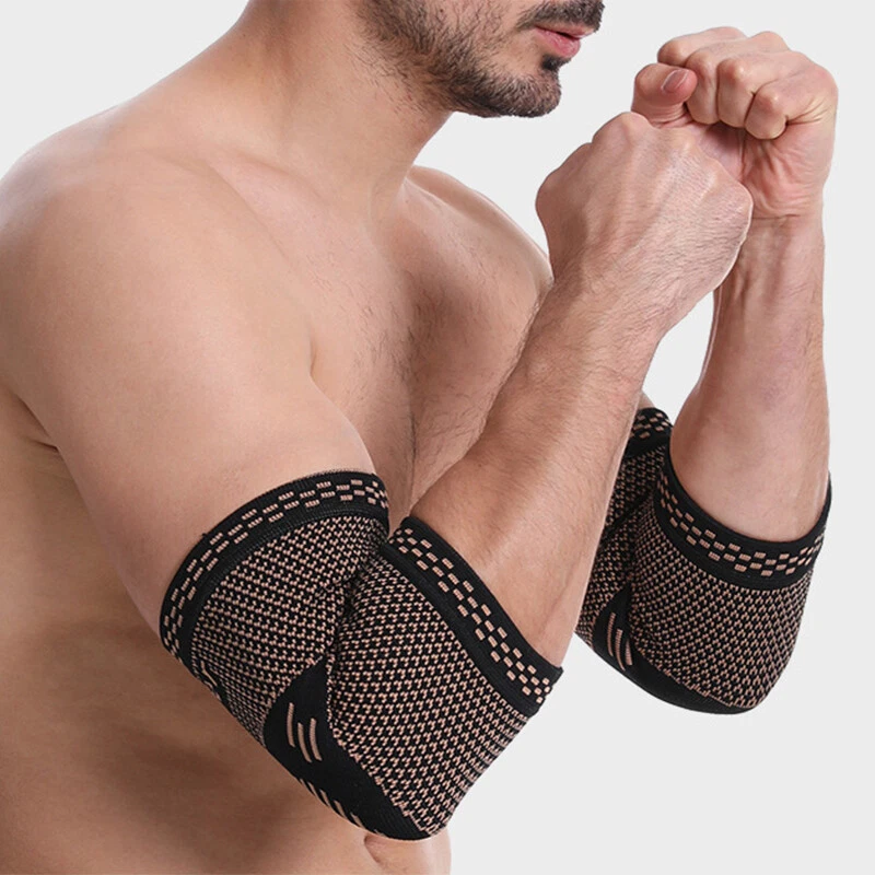 US Copper Elbow Brace Compression Support Sleeve Arthritis Tendonitis Joint Pain