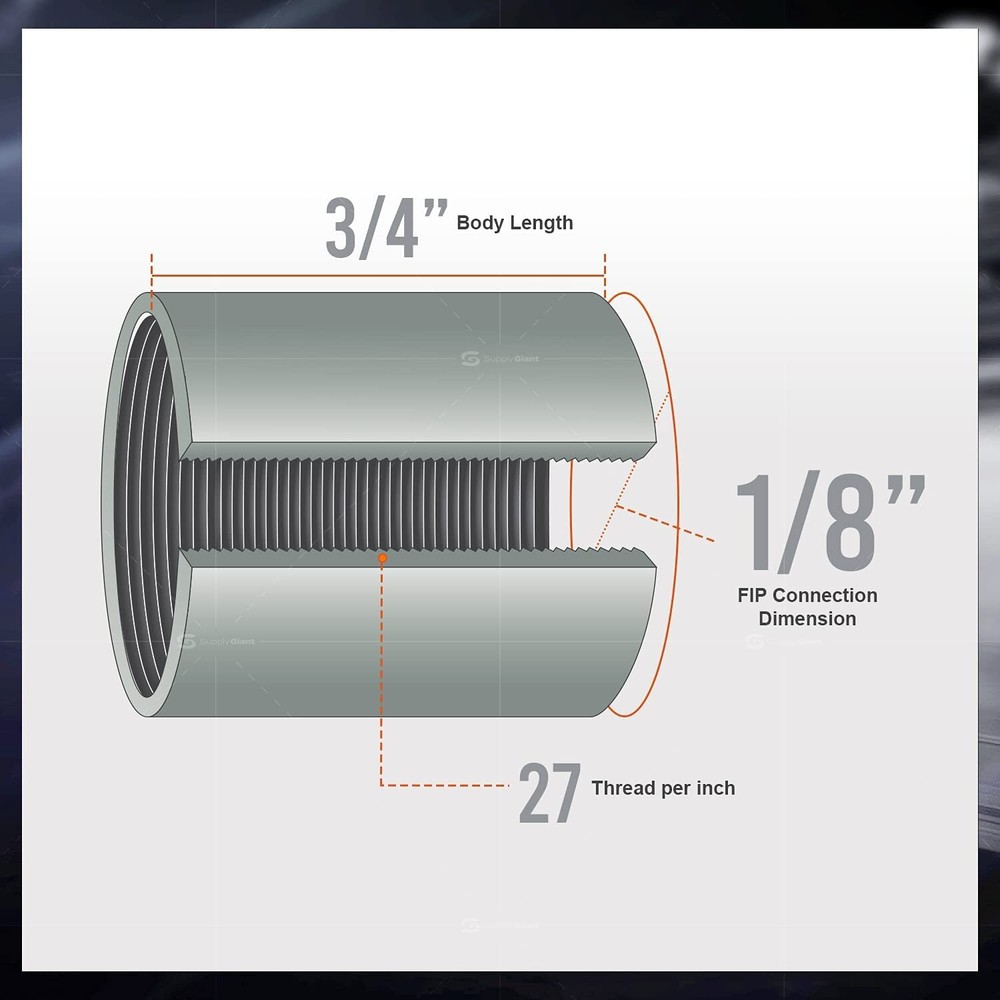 1/8" Straight Merchant Steel Coupling With Galvanized Coating