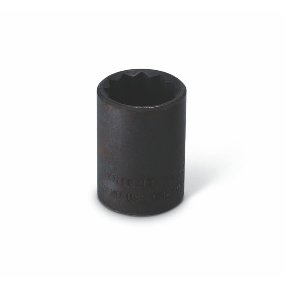 Wright Tool 34128 1/2" Drive Black Finish Standard Socket 12 Point SAE 7/8"