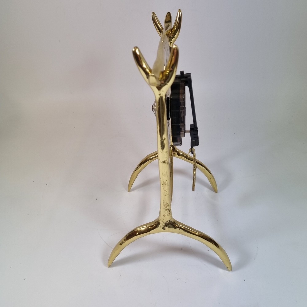 David Marshall Signed Brass Clock 20th Century 30cm High