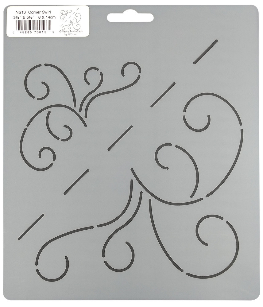 Quilting Stencil Swirl Triangle Corner Quilt Pattern Plastic Quilters Template