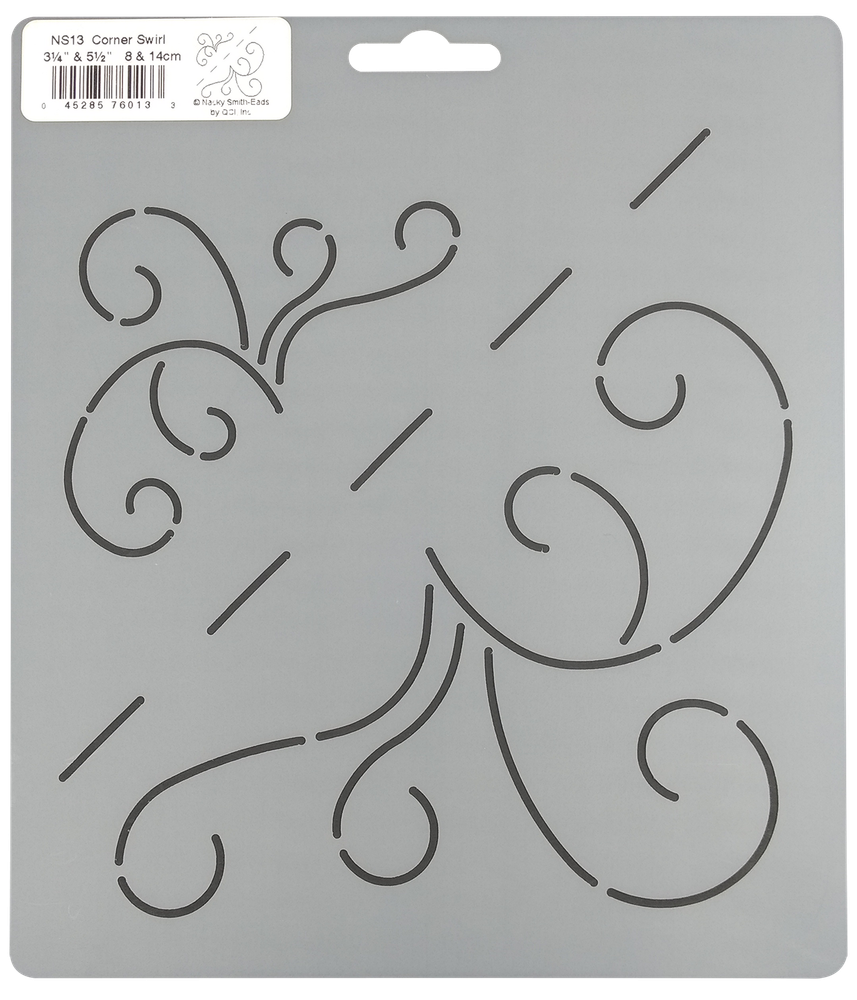 Quilting Stencil Swirl Triangle Corner Quilt Pattern Plastic Quilters Template