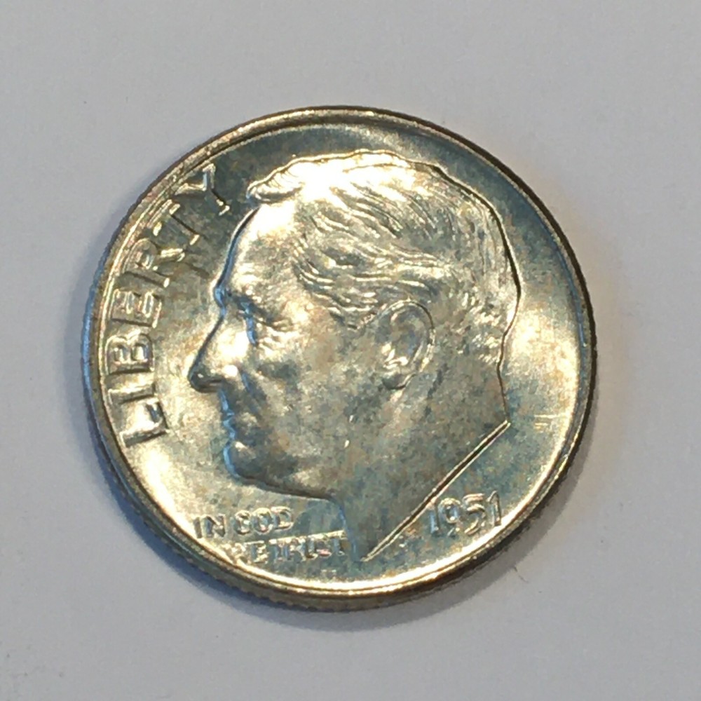 1951-D Roosevelt Silver Dime - High Quality Scans #N000