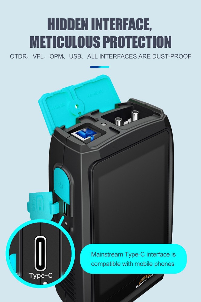 Mini OTDR Optical Time Domain Reflectometer Fiber Analyzer Max. 80km Live Test