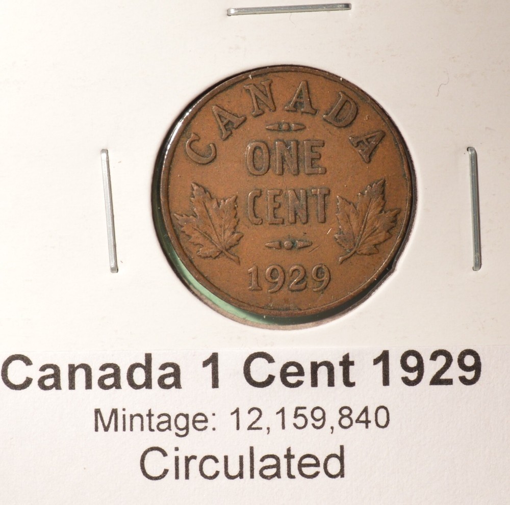 1929 Canada one Cent - Penny - Circulated