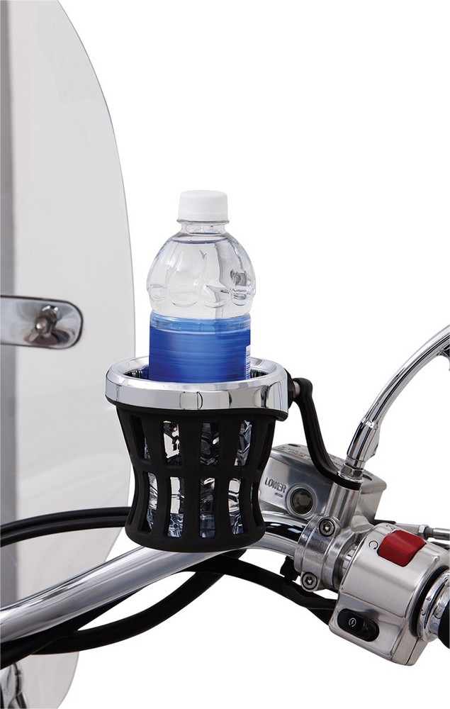 CIRO 50420 Drink Holder - Mirror Stem Mount - Chrome/Black