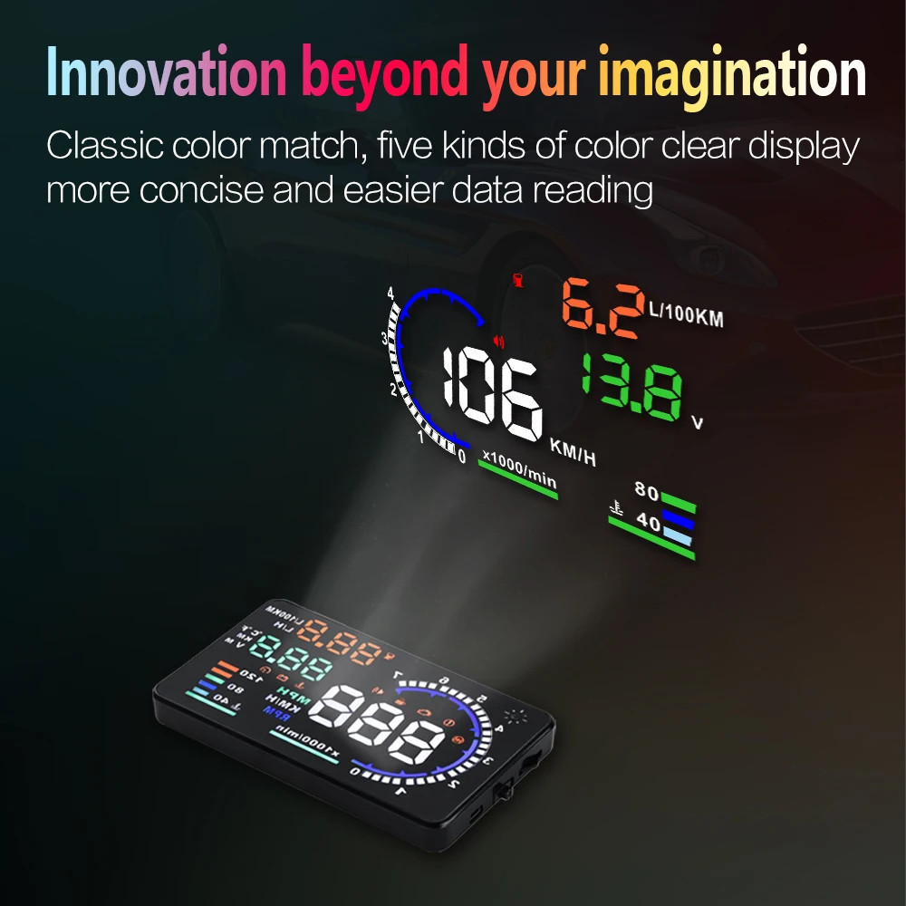Digital Speedometer Windshield Speed Projector with Speeding WaterTemp RPM Alarm