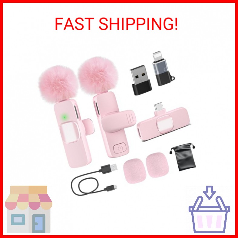 PoP voice USB C Pink Mini Microphone for iPhone 16/15/14/Android, Wireless Laval