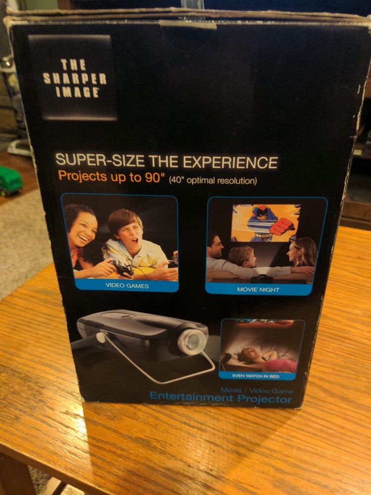 Sharper Image Projector Digital LCD EC-PJ10 Black Tested Works