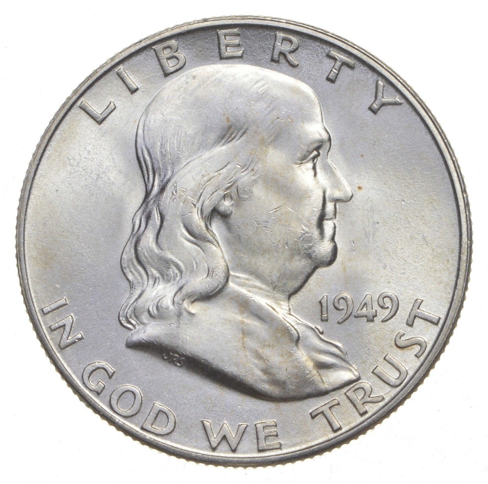 Choice Unc 1949 D Franklin Half Dollar Gem BU From Original Roll