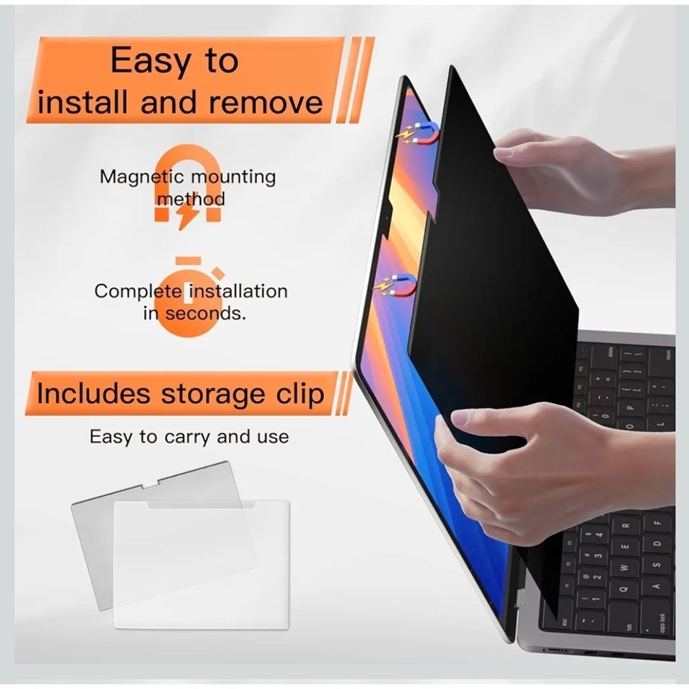 Magnetic 360° Privacy Screen Protector for MacBook Pro 16 Inch Blue Light Filter