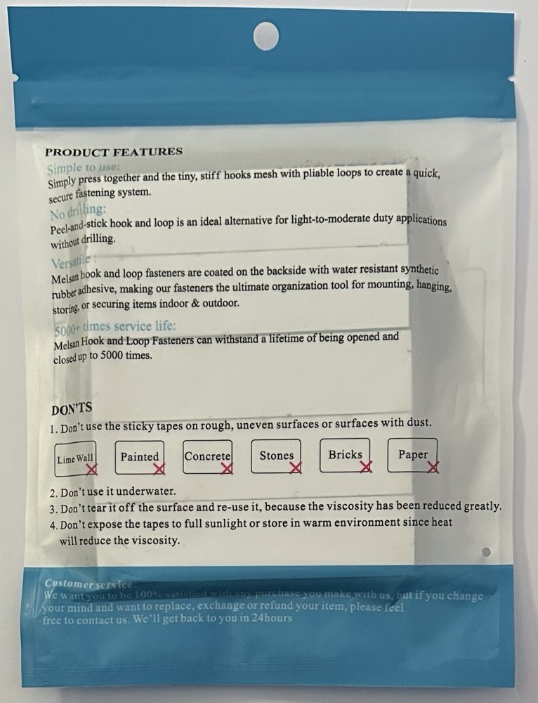Melsan Double Sided Hook And Loop Fasteners A11