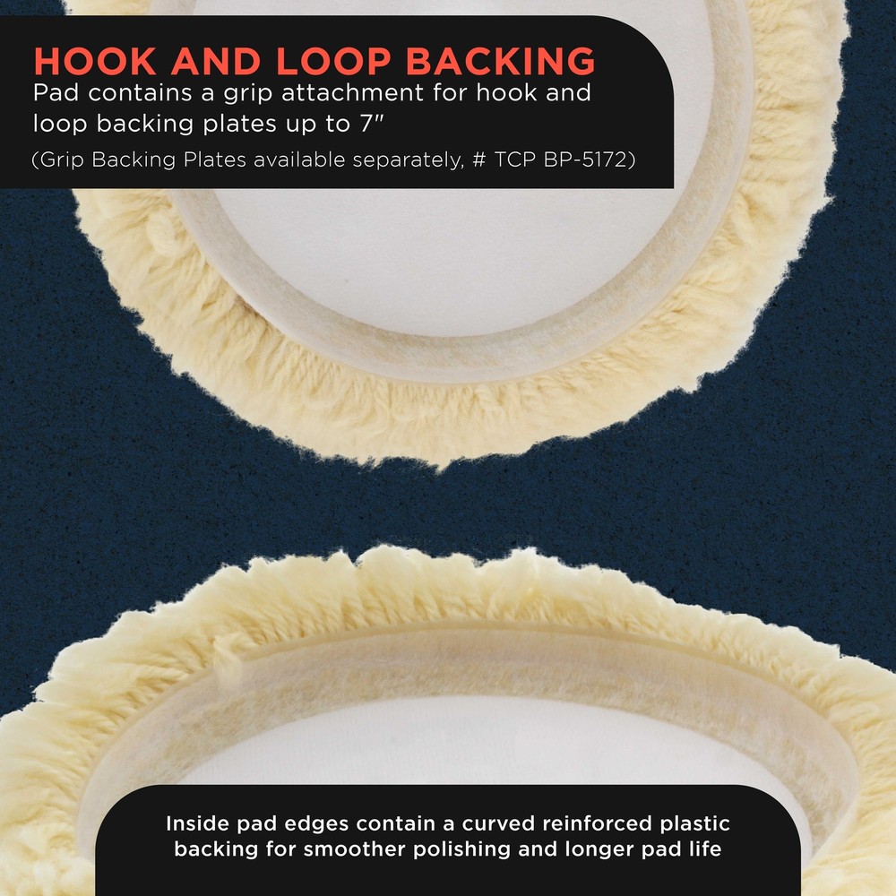 8" WOOL BUFFING PAD Detailing Polishing Polisher Buffer