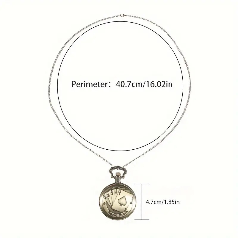 Stylish Poker Design Pocket Watch, Gift