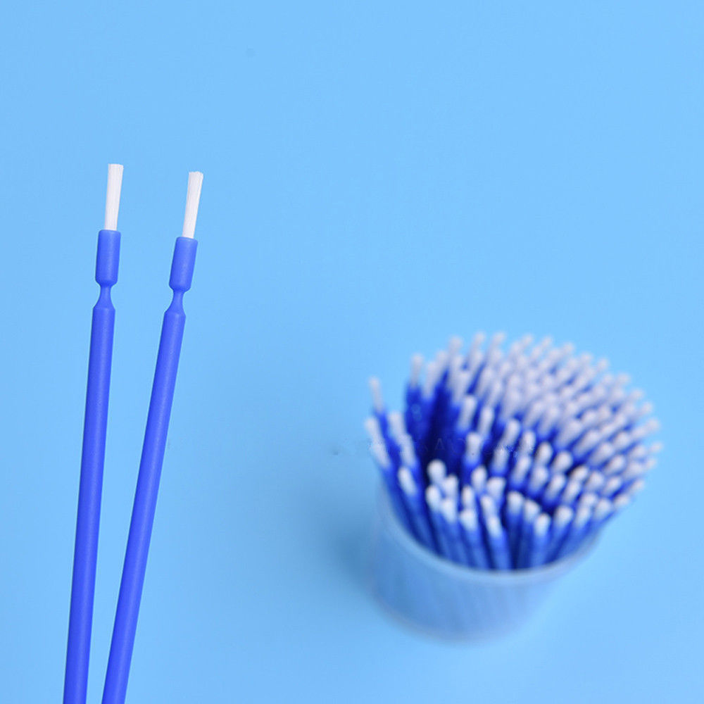 100 Pcs Dental Disposable Micro Applicator Brush Bendable Long Shank Pink Blue