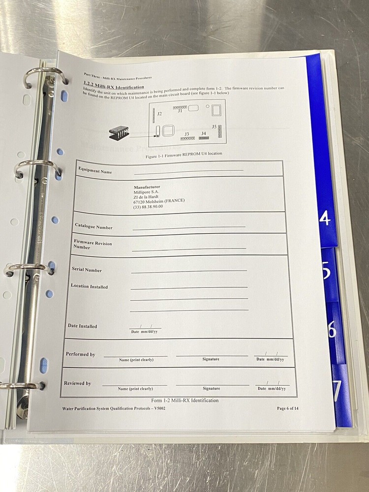 Millipore Water Purification System- Users Guide / Instruction Book / Manual