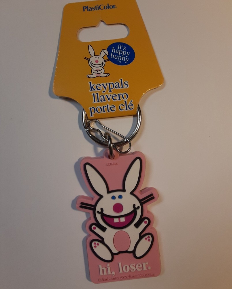 Happy Bunny Decal and/or Key Chain with Zipper Pull