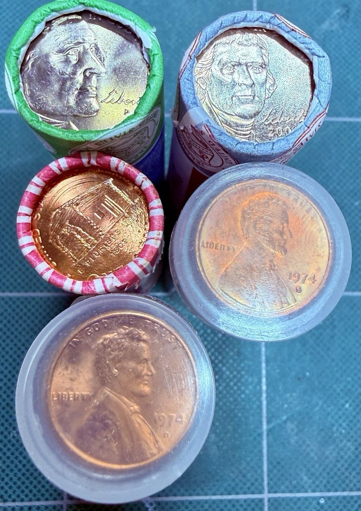 5 - BU Rolls Commemmorative Nickels/Cents