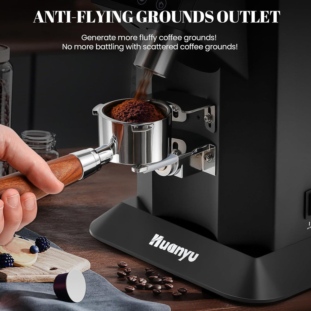 74mm Flat Burr Coffee Grinder with Touch Screen & 15 Grind Settings