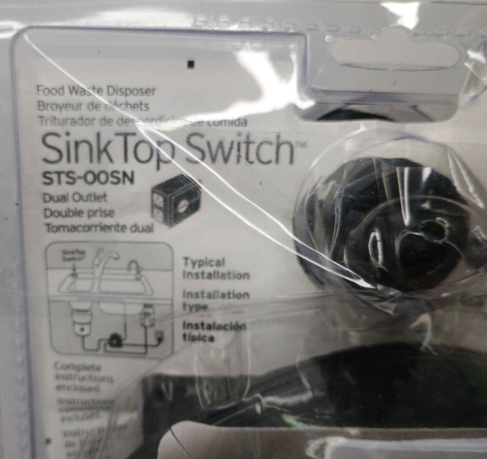 InSinkErator STS-OOSN SinkTop Satin Nickel Button Dual Outlet Switch 2336