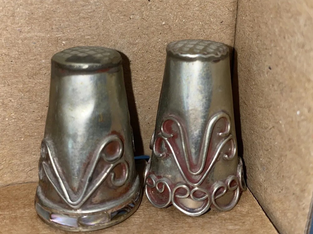 Vintage Mexico Thimble Silver Ornate Wire