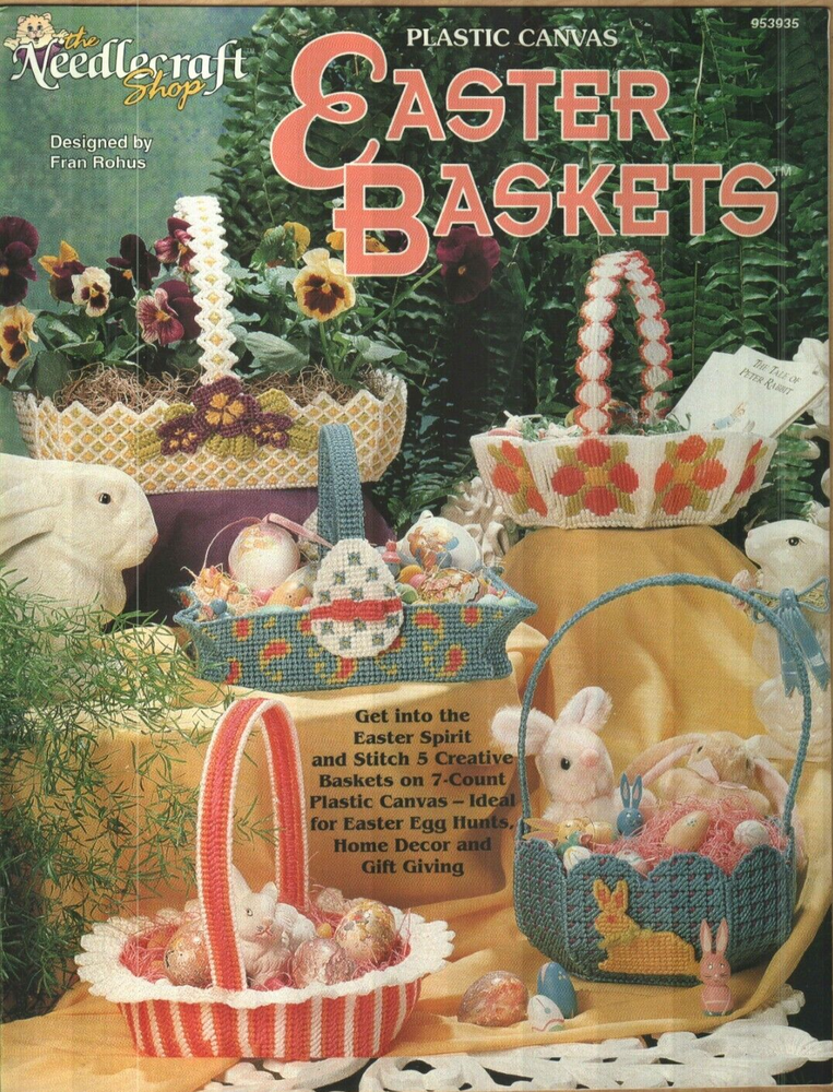 NEW EASTER BASKETS 5 UNIQUE DESIGNS NEEDLECRAFT SHOP PLASTIC CANVAS PATTERN BOOK