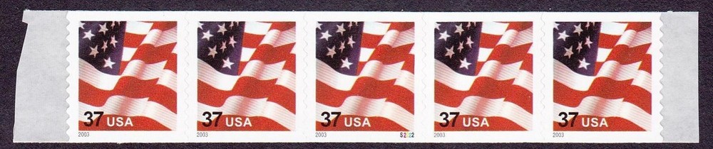 PNC5 37c Flag SA S2222 Solid Tag US #3632A MNH F-VF