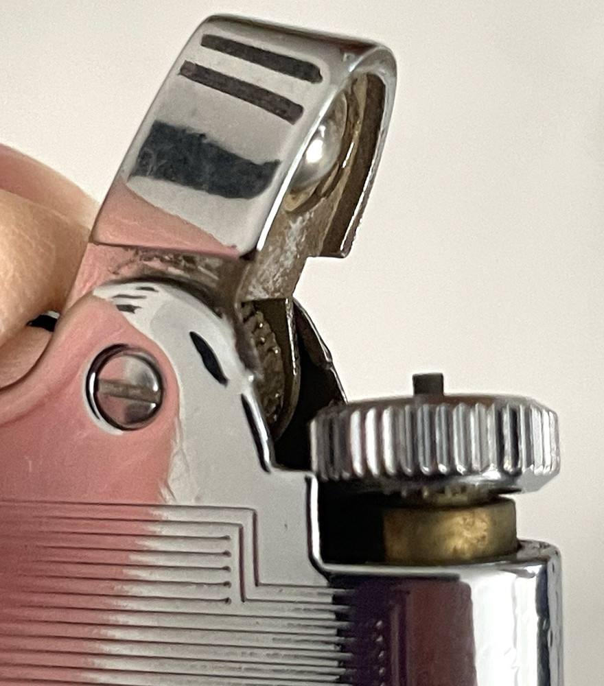 VARAFLAME ADONIS by RONSON Cigarette Lighter CHROME Model '60s BROWN CASE