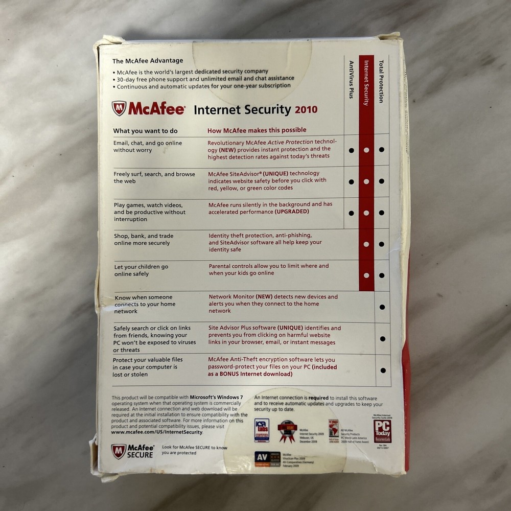 McAfee Total Protection 2010 1 PC (Old Version)