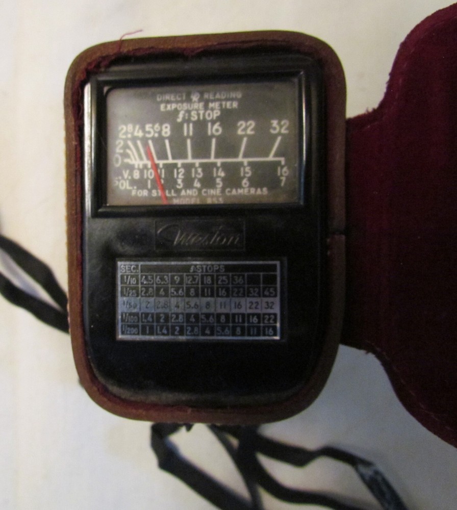Weston Model 853 Vintage Light Exposure Meter Leather Case