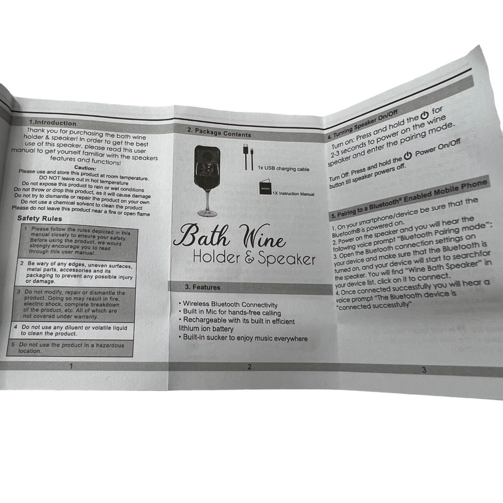 Gabba Goods Bath Wine Holder & Speaker Bluetooth White